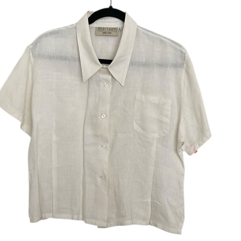 Irish Linen Ireland White Women’s Cropped Shirt
made in Ireland